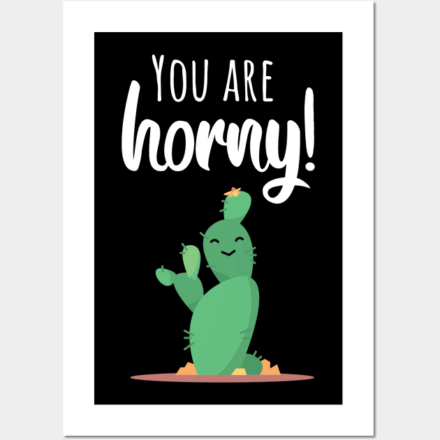 Cactus horny cute Wall Art by maxcode